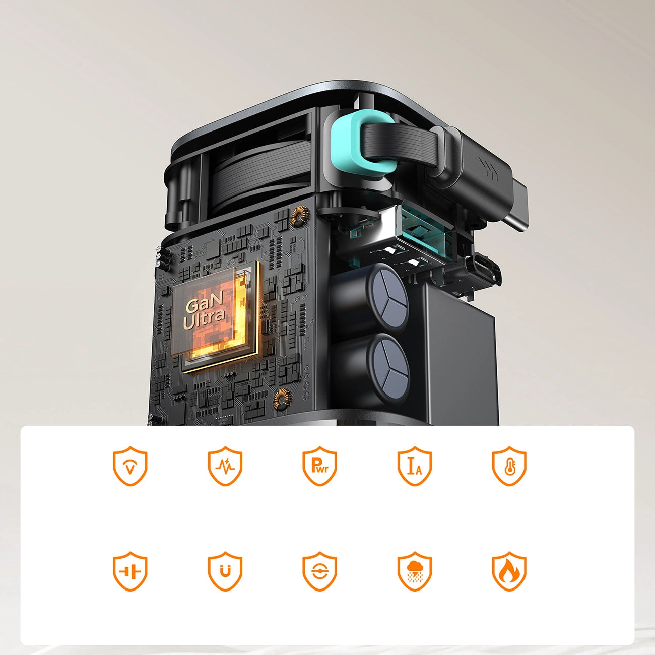 Power charger with retractable cable 65W Joyroom TCL02 GaN_11