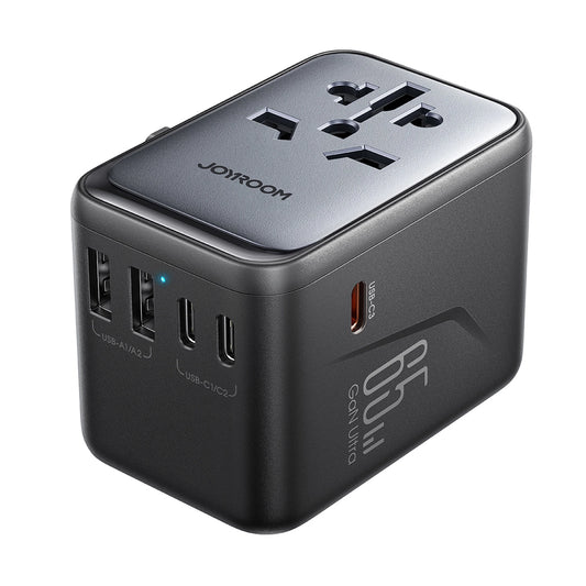 Joyroom JR-TCW02 65W Travel Adapter Universal EU / US / JP / AU / UK / CN - Black_0