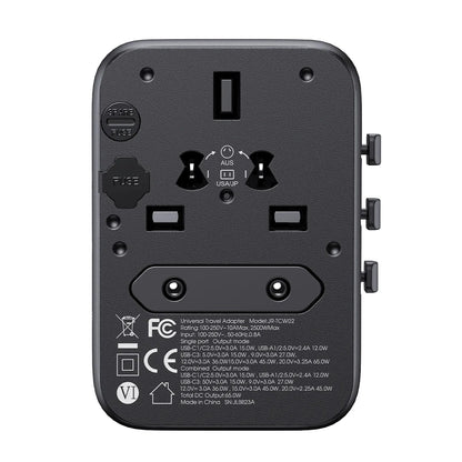 Joyroom JR-TCW02 65W Travel Adapter Universal EU / US / JP / AU / UK / CN - Black_3