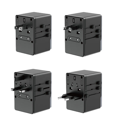 Dudao A65Pro 65W EU / US / JP / AUS / UK travel adapter 2x USB-C 2x USB-A - black_1
