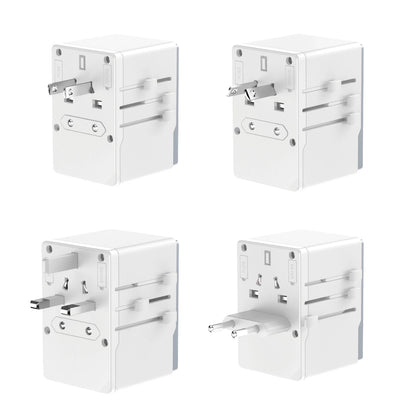 Dudao A65Pro 65W EU / US / JP / AUS / UK travel adapter 2x USB-C 2x USB-A - white_1
