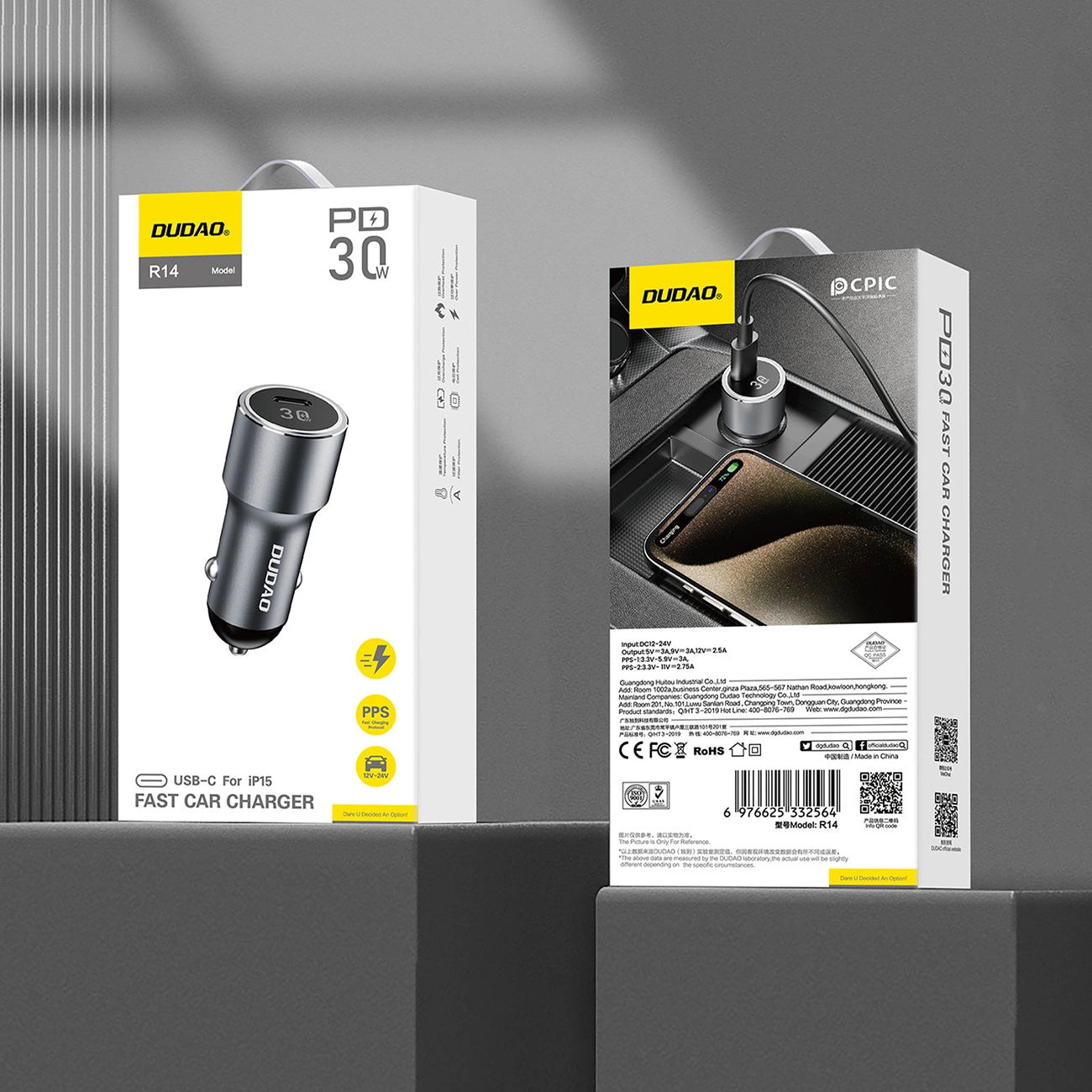 Dudao R14 USB-C 30W PD car charger - silver_7