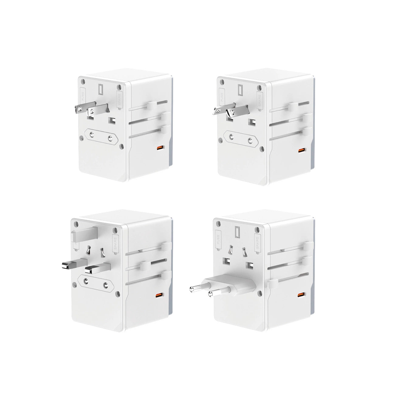 Dudao A35Pro 35W EU / UK / AUS / US / JP travel adapter 3x USB-C 2x USB-A - white_1