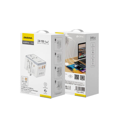 Dudao A35Pro 35W EU / UK / AUS / US / JP travel adapter 3x USB-C 2x USB-A - white_2