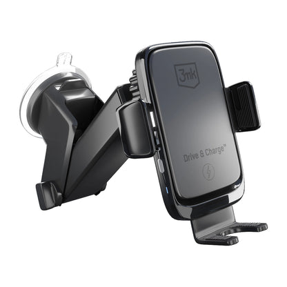 3mk Drive &amp; Charge car phone holder for grille/window/cockpit with inductive charger - black_2