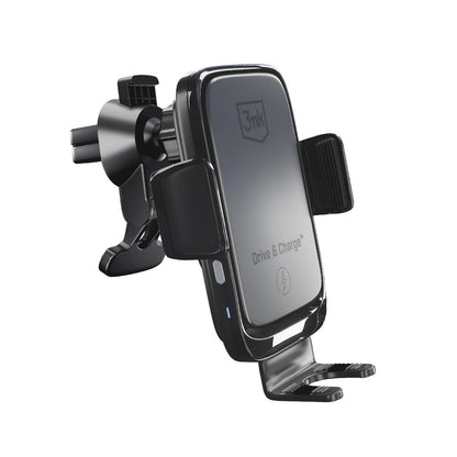 3mk Drive &amp; Charge car phone holder for grille/window/cockpit with inductive charger - black_4