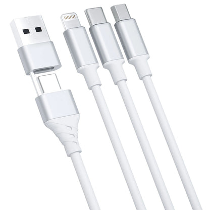3mk Hyper Cable 3in1 USB-A - USB-C / USB-C - micro USB - Lightning 1.5m - white_1