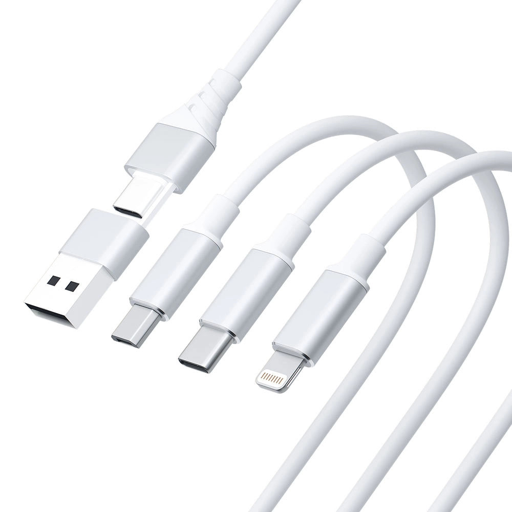 3mk Hyper Cable 3in1 USB-A - USB-C / USB-C - micro USB - Lightning 1.5m - white_6
