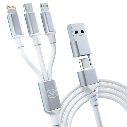 3mk Hyper Cable 3in1 USB-A - USB-C / USB-C - micro USB - Lightning 1.5m - white_8