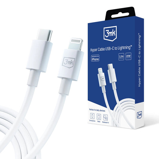 3mk Hyper Cable USB-C / Lightning 20W 1.2m - white_0