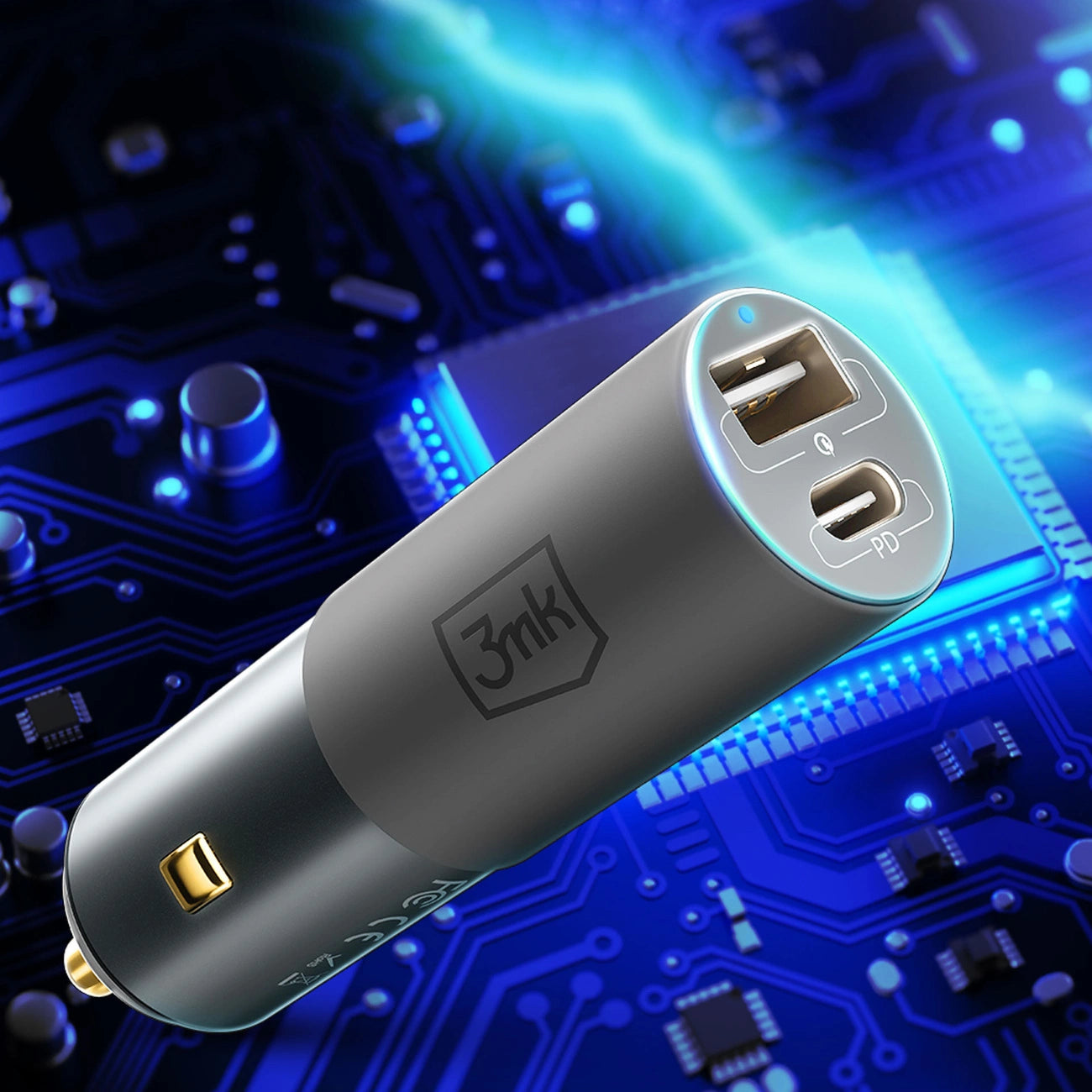 3mk Hyper Car Charger USB-C USB-A 100W - silver_4