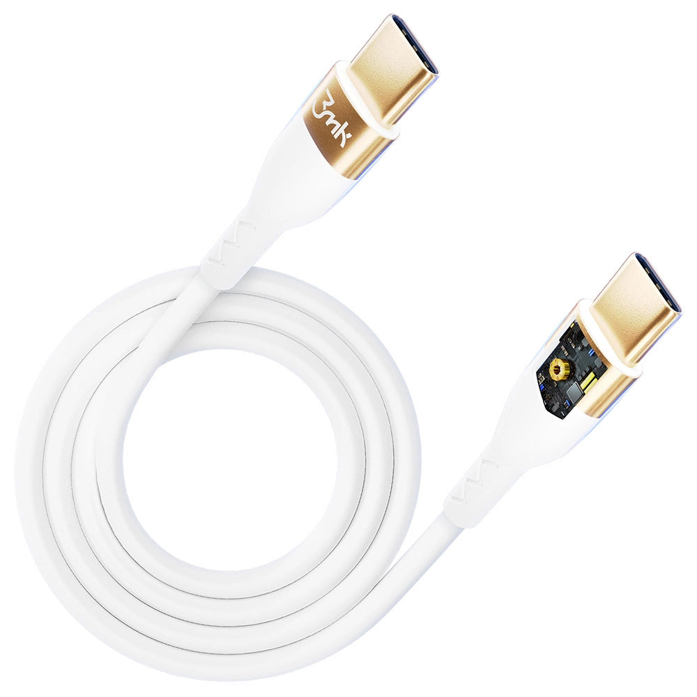 3mk Hyper Silicone Cable USB-C / USB-C 100W 2m - white_3