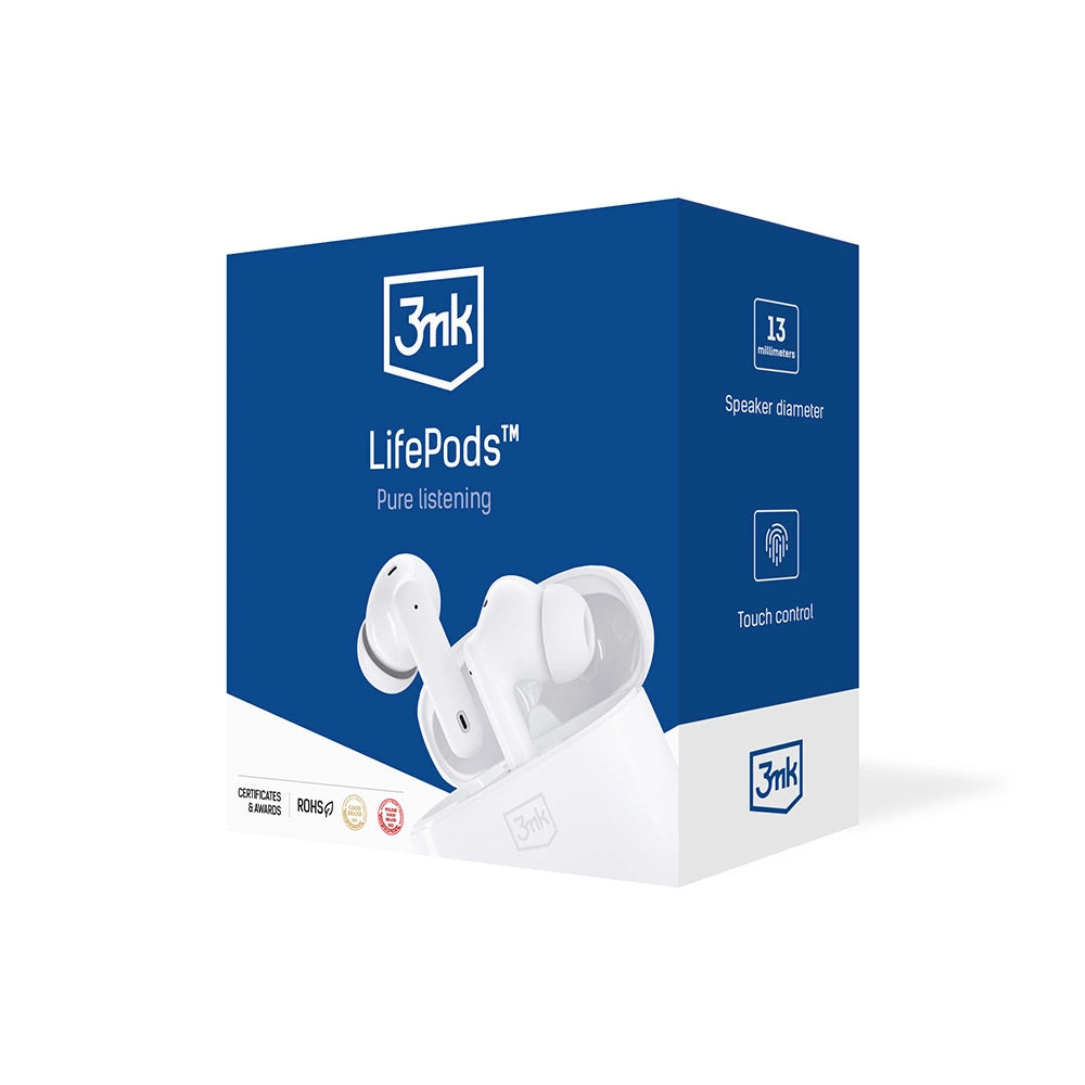 3mk LifePods in-ear wireless Bluetooth 5.3 ANC headphones - white_8