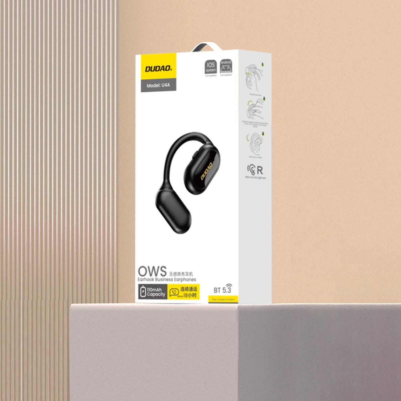 OWS Dudao U4A Bluetooth 5.3 IPX5 business headset - black_5