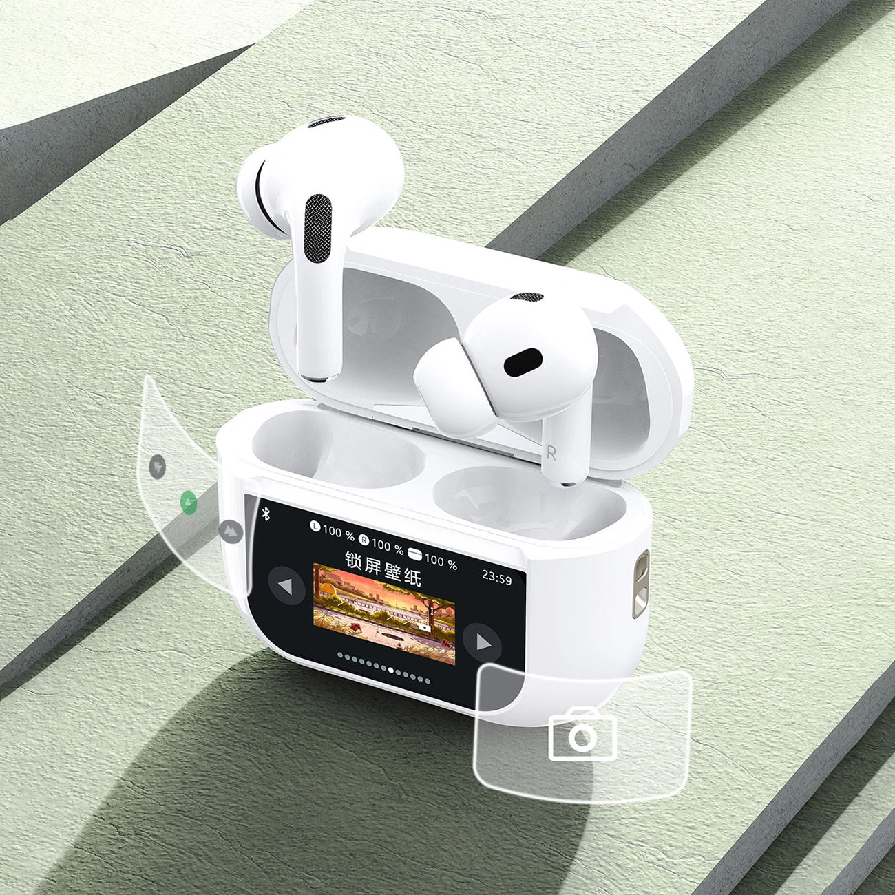 Dudao U19 in-ear TWS wireless Bluetooth 5.3 headphones with LED display - white_4