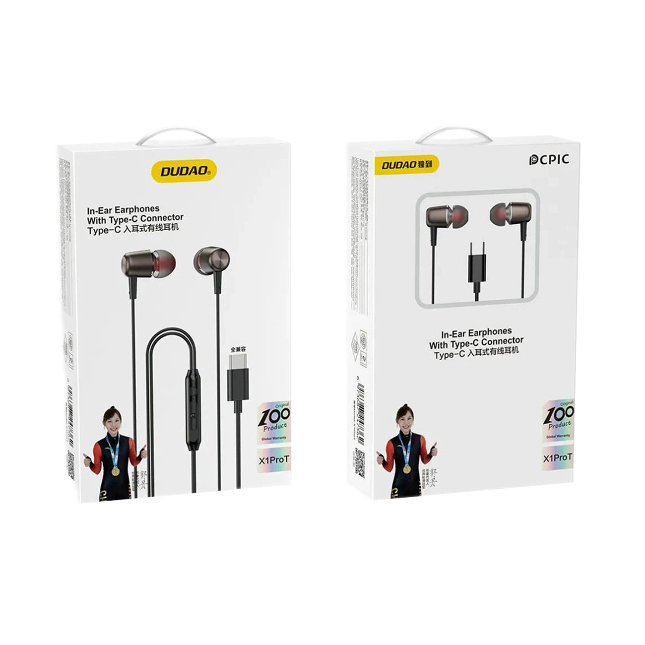 Dudao X1PROT In-Ear Wired USB-C Headphones 1.2m - Black_1