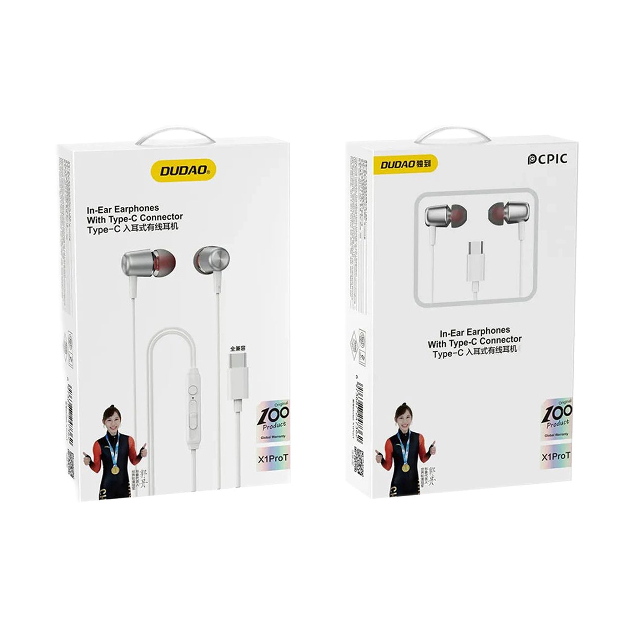 Dudao X1PROT In-Ear Wired USB-C Headphones 1.2m - White_1