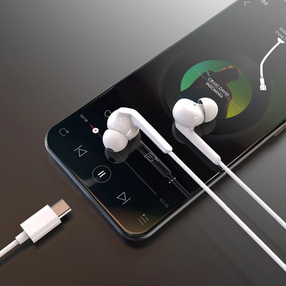 Dudao X3C+ Wired USB-C In-Ear Headphones 1.2m - White_2