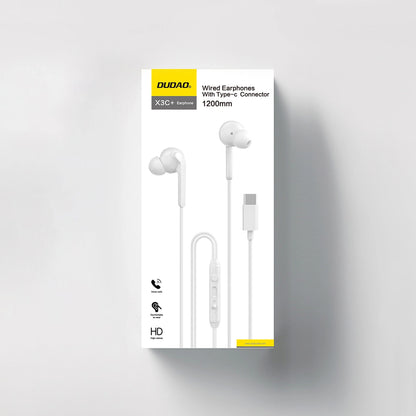 Dudao X3C+ Wired USB-C In-Ear Headphones 1.2m - White_1