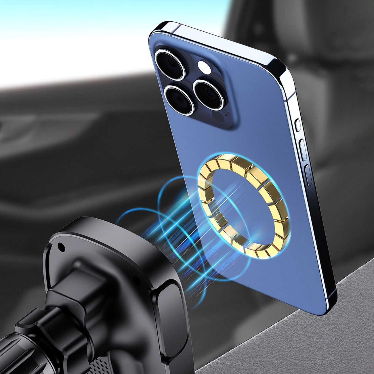 Dudao FW11 Car Phone Holder with 15W Inductive Charger for Air Vent/Cockpit - Black_6
