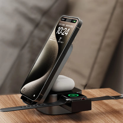 Dudao A11Pro+ 15W 3in1 Inductive Charger for Phone/Smartwatch/Headphones - Black_3
