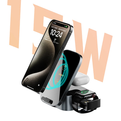 Dudao A11Pro+ 15W 3in1 Inductive Charger for Phone/Smartwatch/Headphones - Black_2