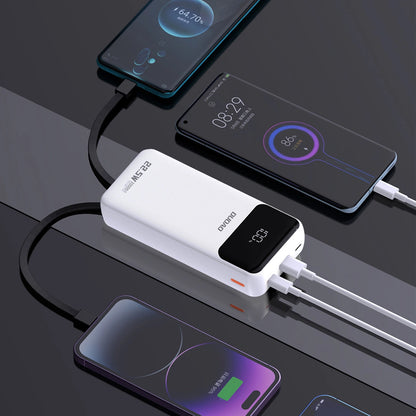 Dudao K15Pro Power Bank 20000mAh 22.5W PD USB-C / USB-A / Built-in Lightning and USB-C Cables - White_2