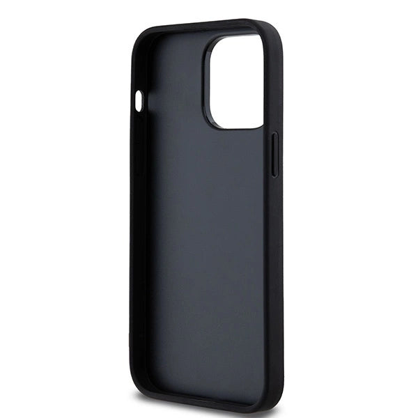 DKNY Leather Checkered Mono Pattern &amp; Printed Stripes Case for iPhone 14 Pro Max - Black_6
