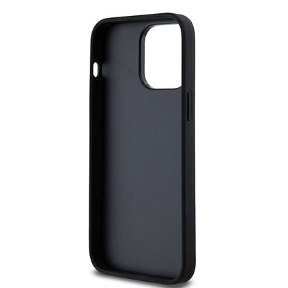 DKNY Leather Checkered Mono Pattern &amp; Printed Stripes Case for iPhone 14 Pro Max - Black_6