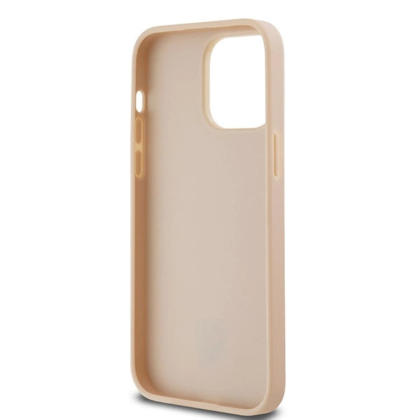 DKNY Leather Checkered Mono Pattern &amp; Printed Stripes case for iPhone 14 Pro Max - pink_6