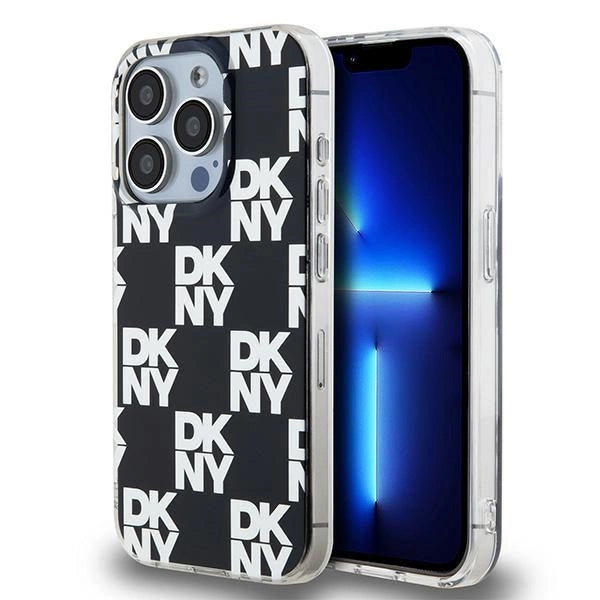 DKNY IML Checkered Mono Pattern case for iPhone 15 Pro - black_0