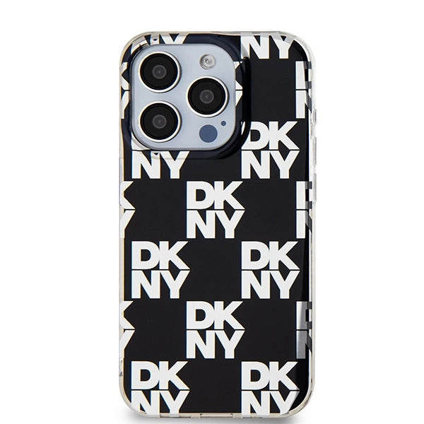 DKNY IML Checkered Mono Pattern case for iPhone 15 Pro - black_2