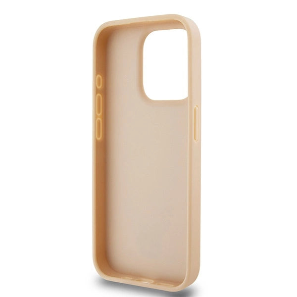 DKNY Leather Checkered Mono Pattern &amp; Printed Stripes case for iPhone 15 Pro - pink_6