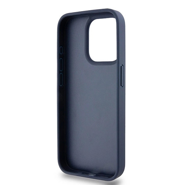 DKNY Leather Mono Stripe &amp; Metal Logo case for iPhone 15 Pro - blue_6