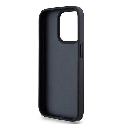 DKNY Leather Mono Stripe &amp; Metal Logo case for iPhone 15 Pro - black_6
