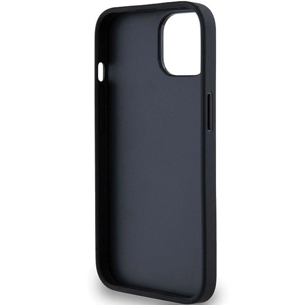DKNY Leather Mono Stripe &amp; Metal Logo Case for iPhone 15/14/13 - Black_6