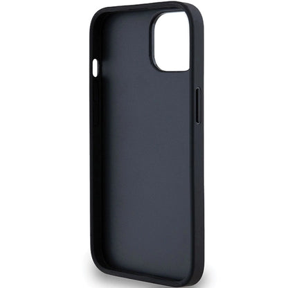 DKNY Leather Mono Stripe &amp; Metal Logo Case for iPhone 15/14/13 - Black_6
