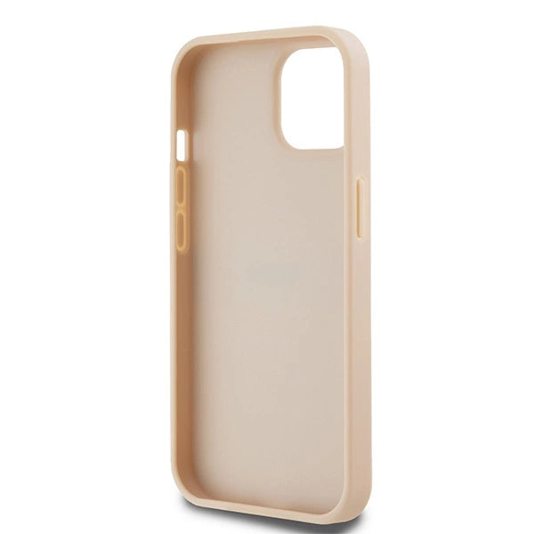 DKNY Leather Mono Stripe &amp; Metal Logo case for iPhone 15 / 14 / 13 - pink_6