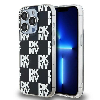 DKNY IML Checkered Mono Pattern case for iPhone 15 Pro Max - black_0