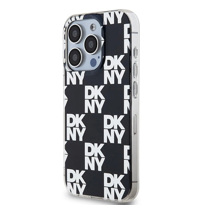 DKNY IML Checkered Mono Pattern case for iPhone 15 Pro Max - black_1