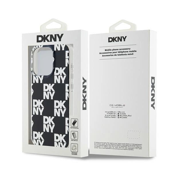 DKNY IML Checkered Mono Pattern case for iPhone 15 Pro Max - black_7