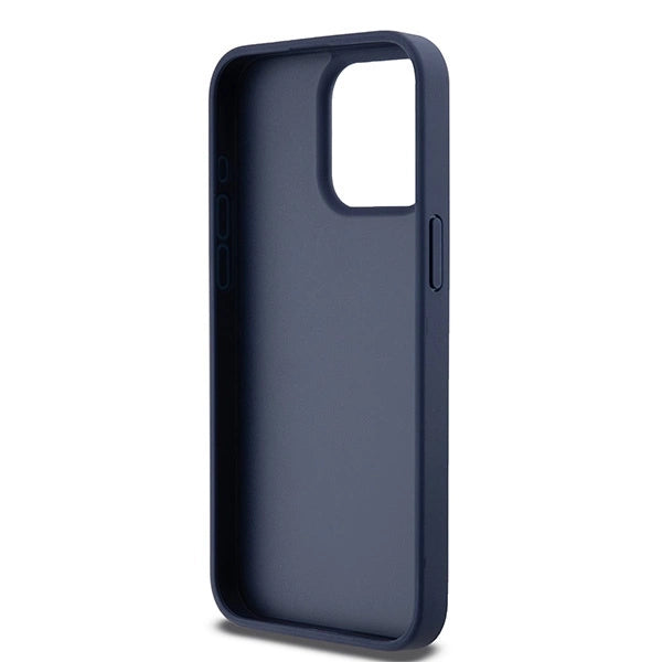 DKNY Leather Mono Stripe &amp; Metal Logo case for iPhone 15 Pro Max - blue_6