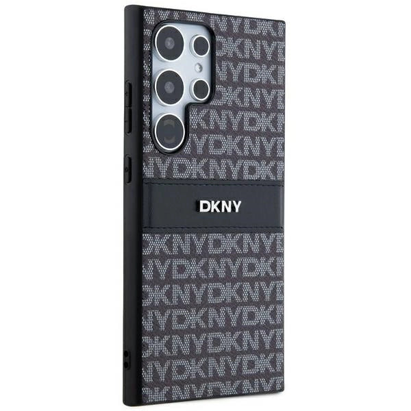 DKNY Leather Mono Stripe &amp; Metal Logo case for Samsung Galaxy S24 Ultra - black_2