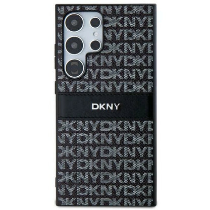 DKNY Leather Mono Stripe &amp; Metal Logo case for Samsung Galaxy S24 Ultra - black_1