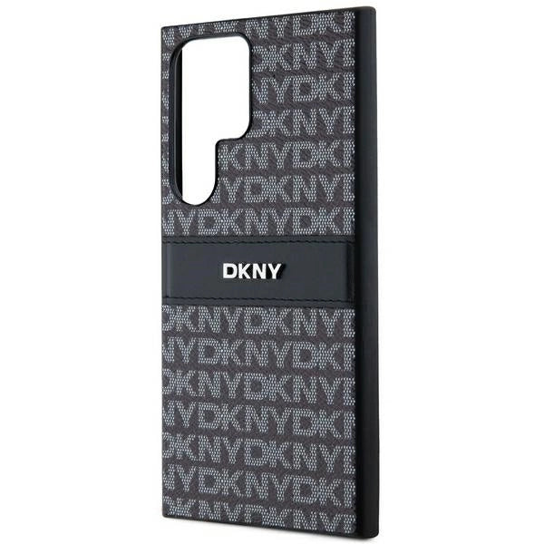 DKNY Leather Mono Stripe &amp; Metal Logo case for Samsung Galaxy S24 Ultra - black_4