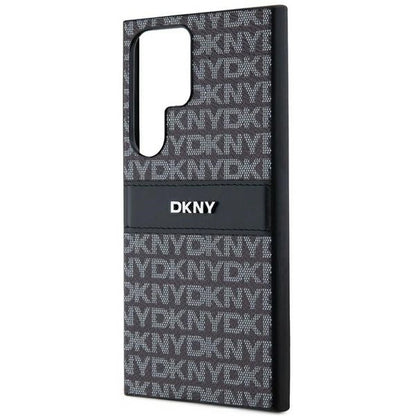 DKNY Leather Mono Stripe &amp; Metal Logo case for Samsung Galaxy S24 Ultra - black_4