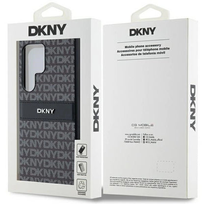 DKNY Leather Mono Stripe &amp; Metal Logo case for Samsung Galaxy S24 Ultra - black_6