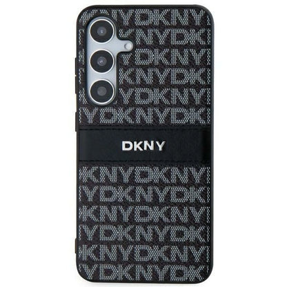 DKNY Leather Mono Stripe &amp; Metal Logo case for Samsung Galaxy S24+ - black_1