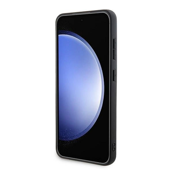 DKNY Leather Checkered Mono Pattern &amp; Printed Stripes Case for Samsung Galaxy S24 - Black_4