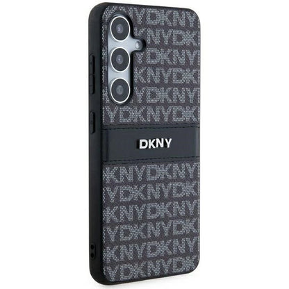 DKNY Leather Mono Stripe &amp; Metal Logo case for Samsung Galaxy S24 - black_2